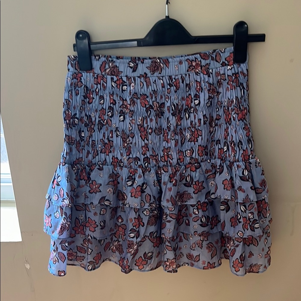 Anthropologie Current Air Blue Smocked Bubble Midi Skirt - Picture 6 of 7